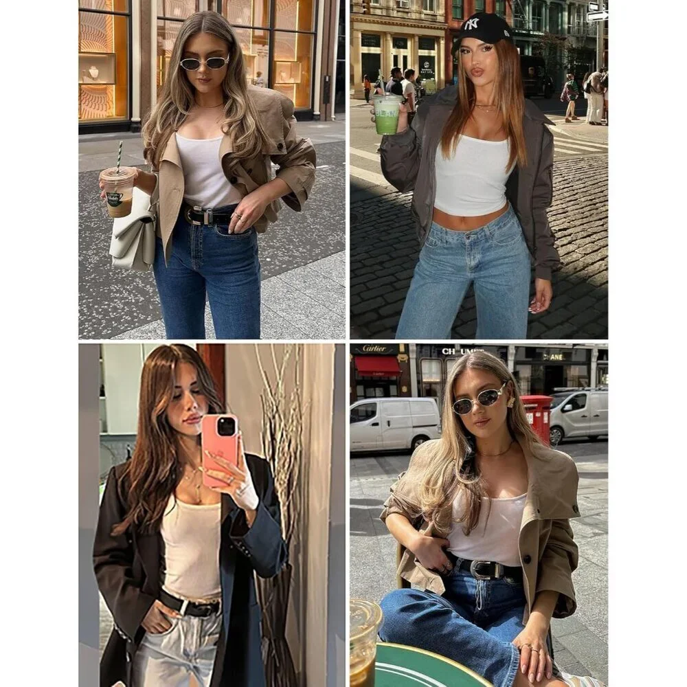 3 Pack Women's Long Sleeve Ribbed Thermal Tops Slim Fit Basic Undershirts